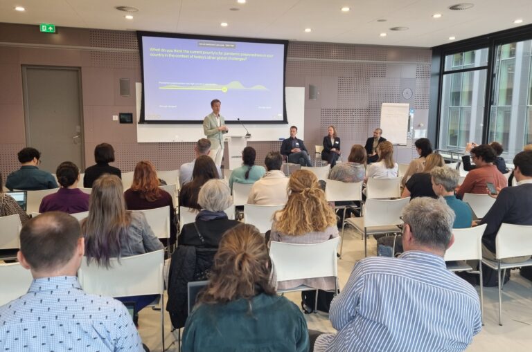 Picture of the panel discussion with representatives from ECDC and DG Sante and the coordinator of the Joint Action UNITED4Surveillance